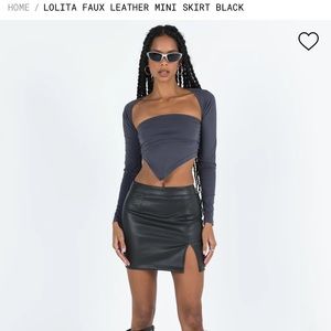 Faux leather skirt